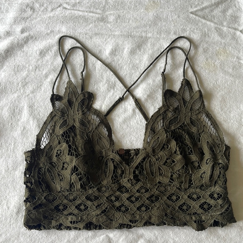 Free people Adella Bralette Gently Used FREE WHITE ONE INCLUDED!